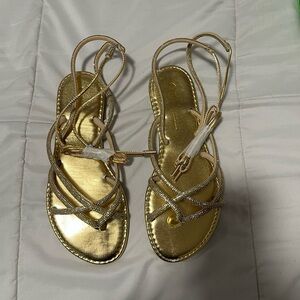 Elegant Gold Strappy Sandals